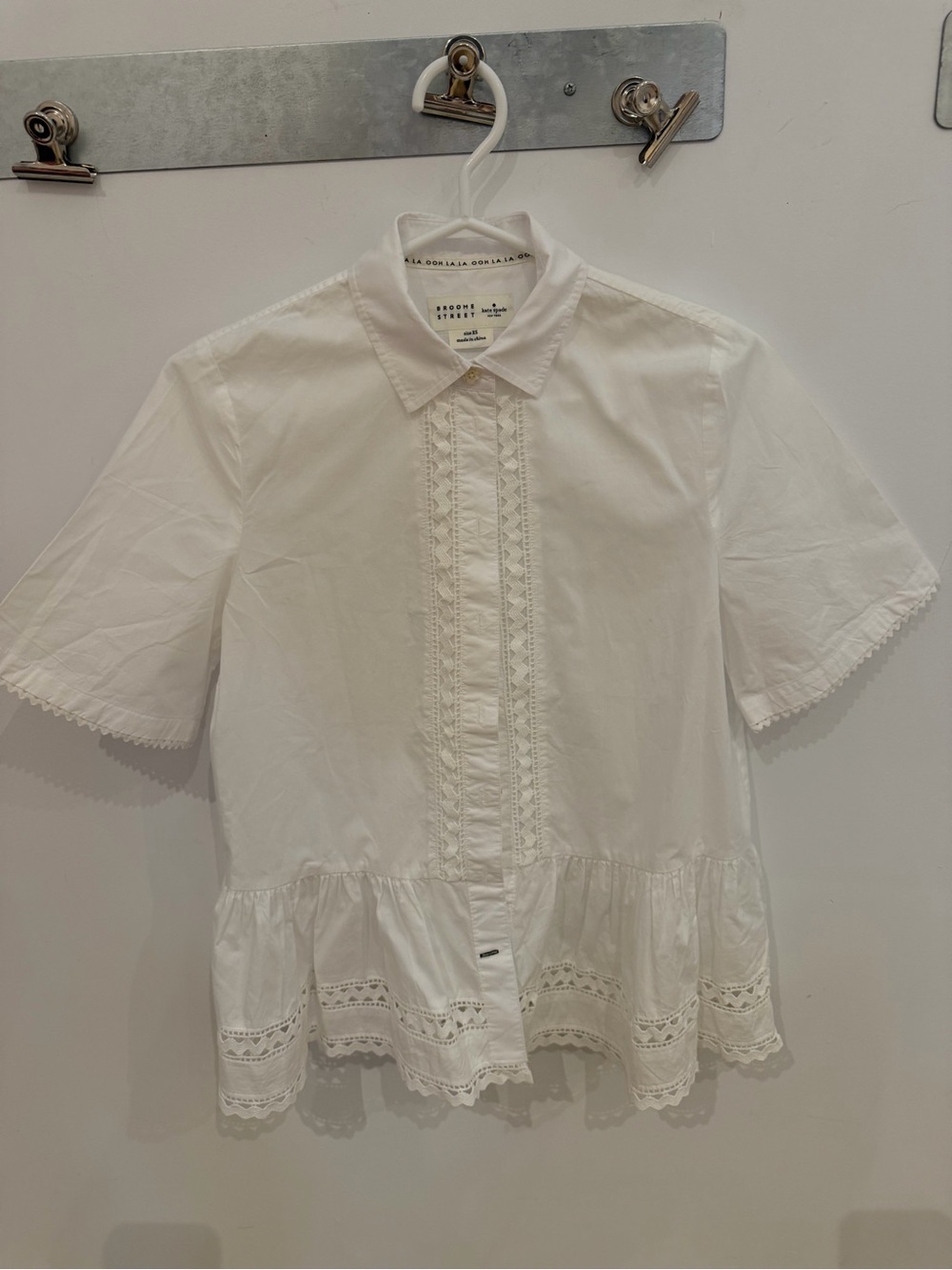 Kate Spade -  Button Down Peplum Shirt - women’s XS